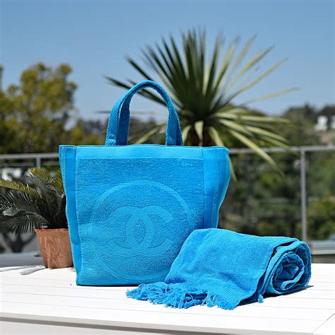 chanel beach towel|chanel beach bag with towel.